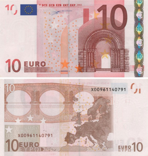 фото Германия 10 евро 2002 X R001 UNC