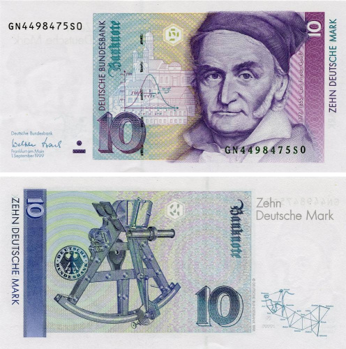 фото Германия 10 марок 1999 UNC (P38d)