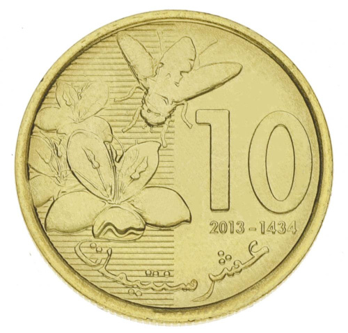 фото Марокко 10 сантим 2013 UNC Пчела