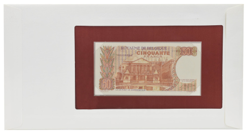 фото Бельгия 50 франков 1966 UNC в конверте (P139)