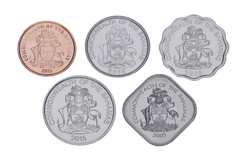 фото Багамы набор из 5 монет 2005-2015 UNC 1, 5, 10, 15, 25 центов
