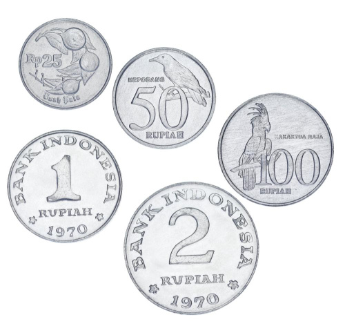 фото Индонезия набор из 5 монет 1970-2003 UNC 1, 2, 25, 50, 100 рупий