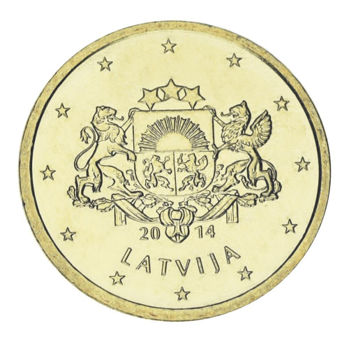 фото Латвия 10 евроцентов 2014 UNC