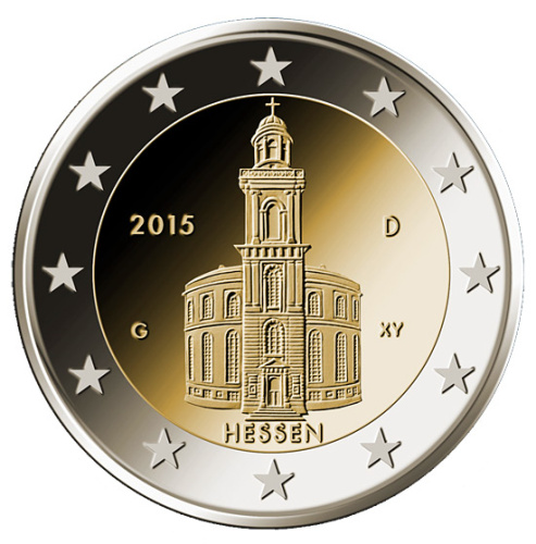фото Германия 2 евро 2015 «Хессен» UNC (KM#336)