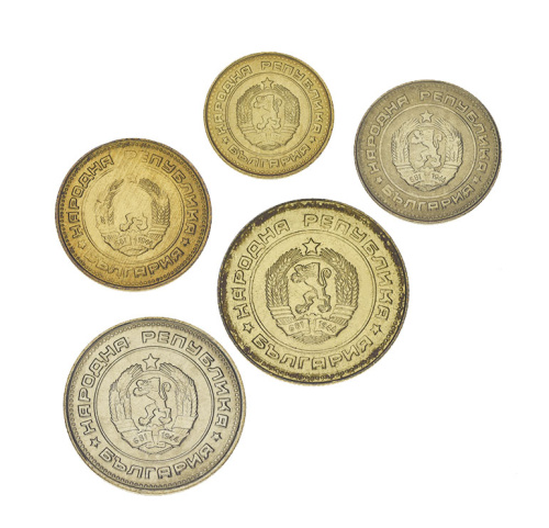 фото Болгария набор из 5 монет 1974-1990 UNC 1, 2, 5, 10, 25 стотинок