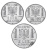 фото Албания набор из 3 монет 1939 F-VF 1/2, 1, 2 лек