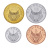 фото Руанда набор из 4 монет 1977-1987 UNC 1, 5, 10, 20 франков