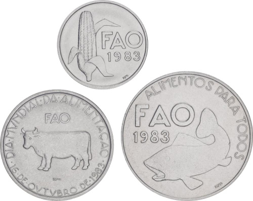 фото Португалия набор из 3 монет 1983 «ФАО» AU-UNC