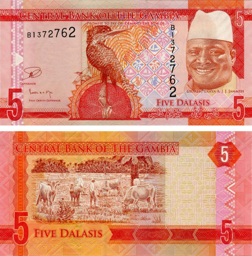 фото Гамбия 5 даласи 2015 UNC (P31)