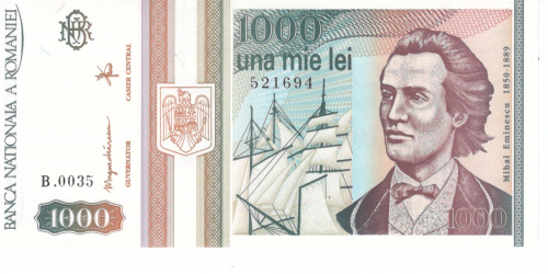 фото Румыния 1000 лей 1993 UNC (P102)