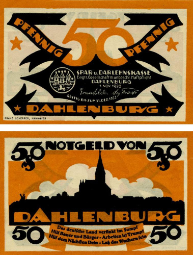 фото Германия Нотгельд 50 пфеннигов 1920 F-VF Даленбург
