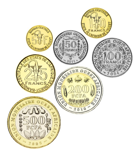 фото Западная Африка набор из 7 монет 2004-2013 UNC 5, 10, 25, 50, 100, 200, 500 франков