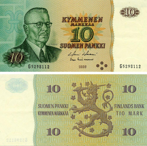фото Финляндия 10 марок 1980 UNC (P111a)