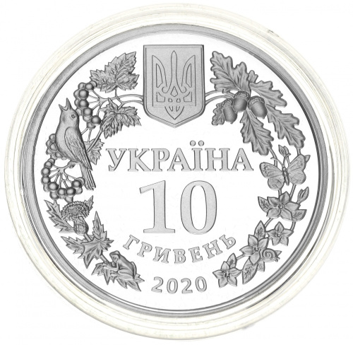 фото Украина 10 гривен 2020 Серебро Proof Совка роскошная (Ag 925, унция, 31.1 грамм в чистоте)