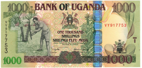 фото Уганда 1000 шиллингов 2005 UNC (P43a)
