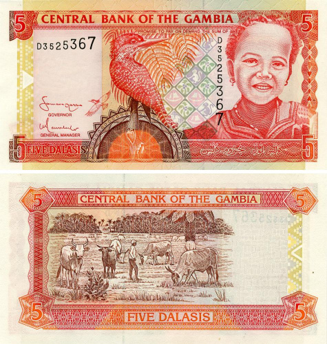 фото Гамбия 5 даласи 2001 UNC (P20c)