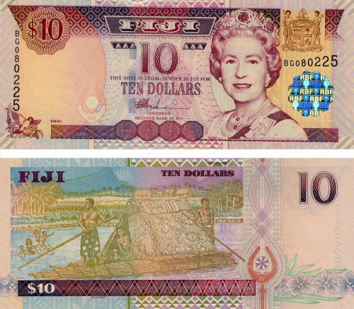 фото Фиджи 10 долларов 2002 UNC (P106)
