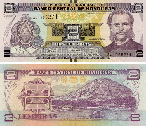 фото Гондурас 2 лемпиры 2016 UNC (Р97)