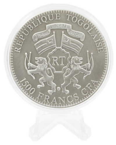 фото Того 1500 франков 2012 Серебро UNC Восточный календарь - Год быка (Ag 999, две унции, 62,2 грамма)