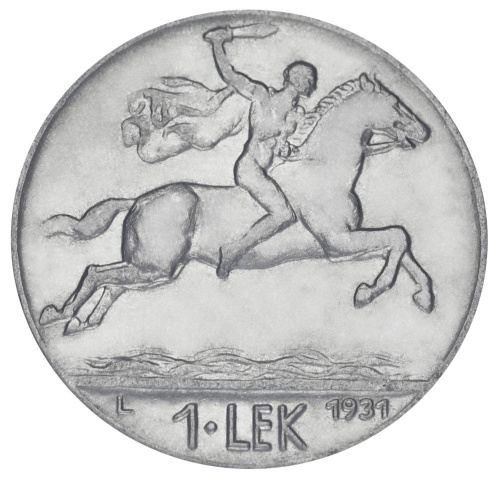 фото Албания 1 лек 1931 VF-AU Александр Великий
