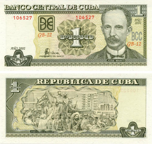фото Куба 1 песо 2002 UNC (P121b)