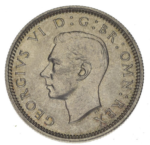фото Великобритания 6 пенсов 1937 Серебро F-VF (Ag 500, 2,83 грамма)