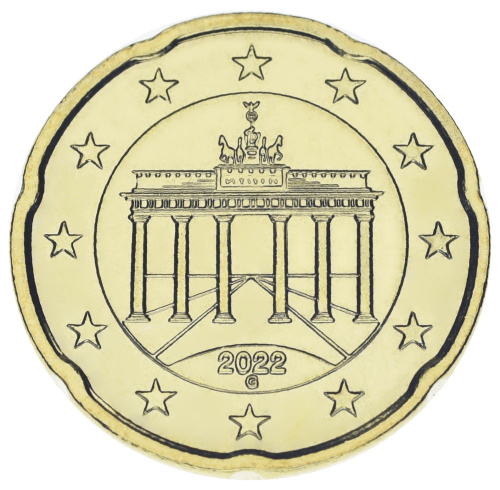 фото Германия 20 евроцентов 2022 UNC G