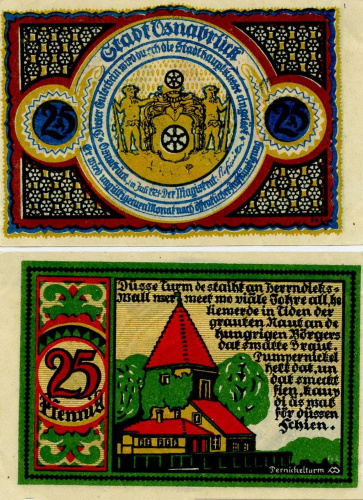 фото Германия Нотгельд 25 пфеннигов 1921 F-VF Оснабрюк