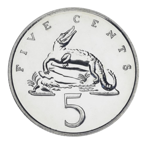 фото Ямайка 5 центов 1980 UNC Крокодил