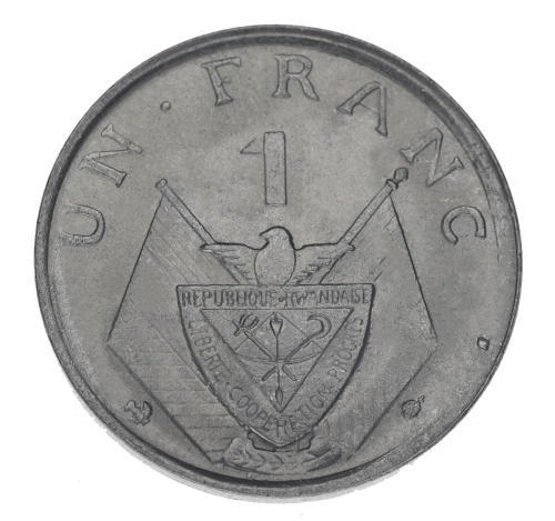 фото Руанда 1 франк 1965 AU-UNC