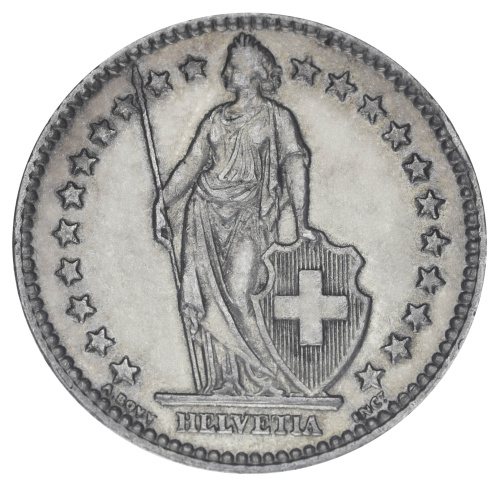 фото Швейцария 2 франка 1955 Серебро F-VF