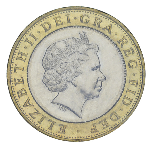 фото Великобритания 2 фунта 2014 Биметалл F-VF Дом троицы