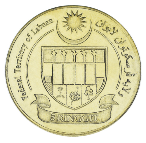фото Лабуан 5 ринггит 2025 UNC Малайзия Рыба - Французский ангел