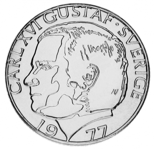 фото Швеция 1 крона 1977 AU-UNC