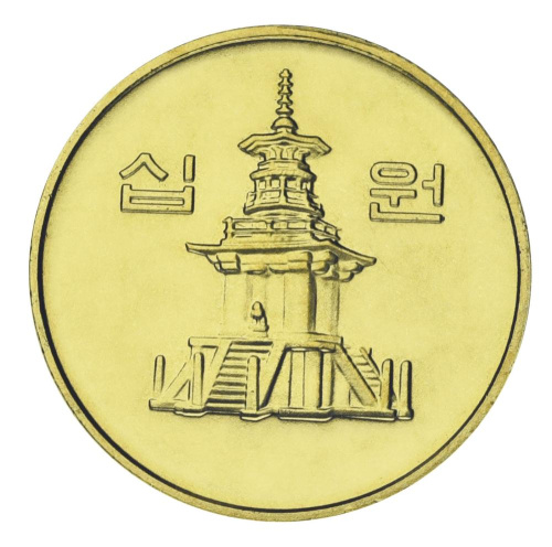 фото Южная Корея 10 вон 2001 UNC Таботхап