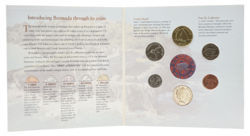 фото Бермуды набор из 5 монет 2004 UNC 1, 5, 10, 25 центов, 1 доллар в сувенирной упаковке