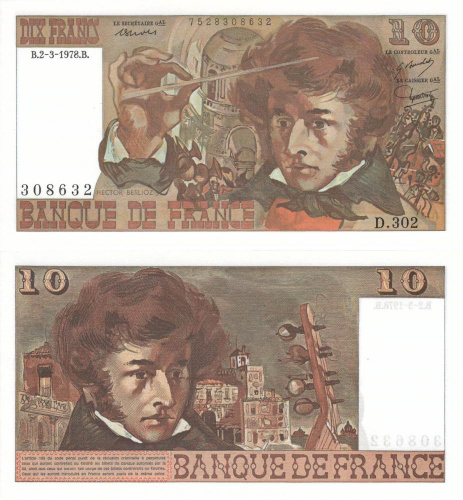 фото Франция 10 франков 1978 UNC (P150c)