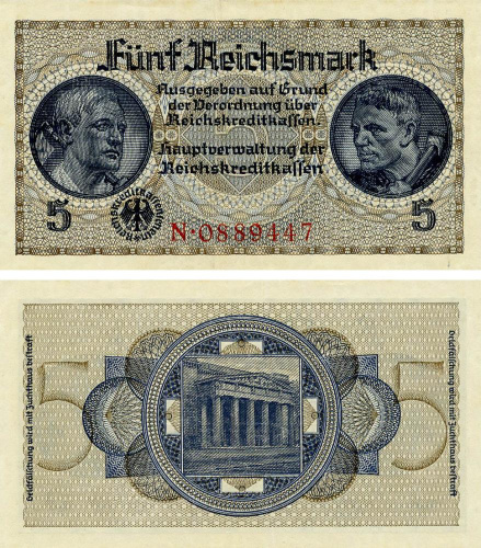 фото Германия 5 марок 1939 VF-AU Третий Рейх
