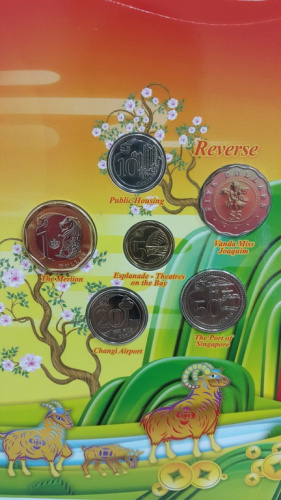 фото Сингапур набор из 5 монет 2015 UNC 5, 10, 20, 50 центов, 1 доллар