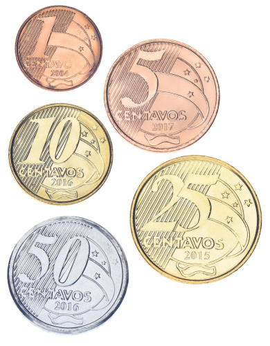 фото Бразилия набор из 5 монет 2004-2017 UNC 1, 5, 10, 25, 50 сентаво