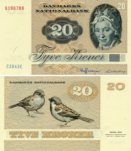 фото Дания 20 крон 1984 UNC (P49e(1))