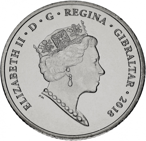 фото Гибралтар 10 пенсов 2018 UNC (KMnew)