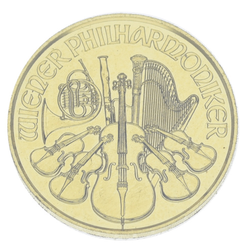 фото Австрия 10 евро 2021 Золото UNC Венская филармония (Au 999, 1/10 унции, 3,11 грамма)