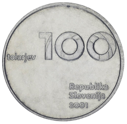 фото Словения 100 толаров 2001 VF-AU