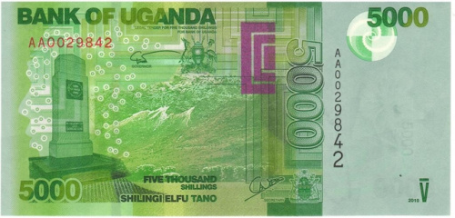 фото Уганда 5000 шиллингов 2010 UNC (P51a)