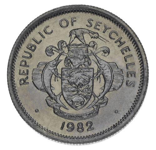 фото Сейшельские острова 25 центов 1982 UNC Птица - Попугай