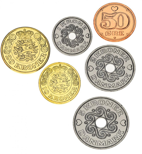 фото Дания набор из 6 монет 2018 UNC 50 оре, 1, 2, 5, 10, 20 крон