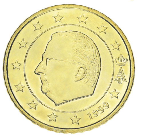 фото Бельгия 50 евроцентов 1999 UNC