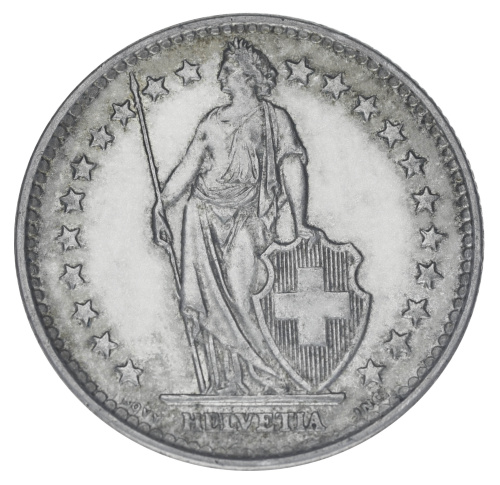 фото Швейцария 2 франка 1965 Серебро F-VF