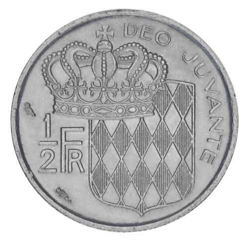фото Монако 1/2 франка 1968 F-VF